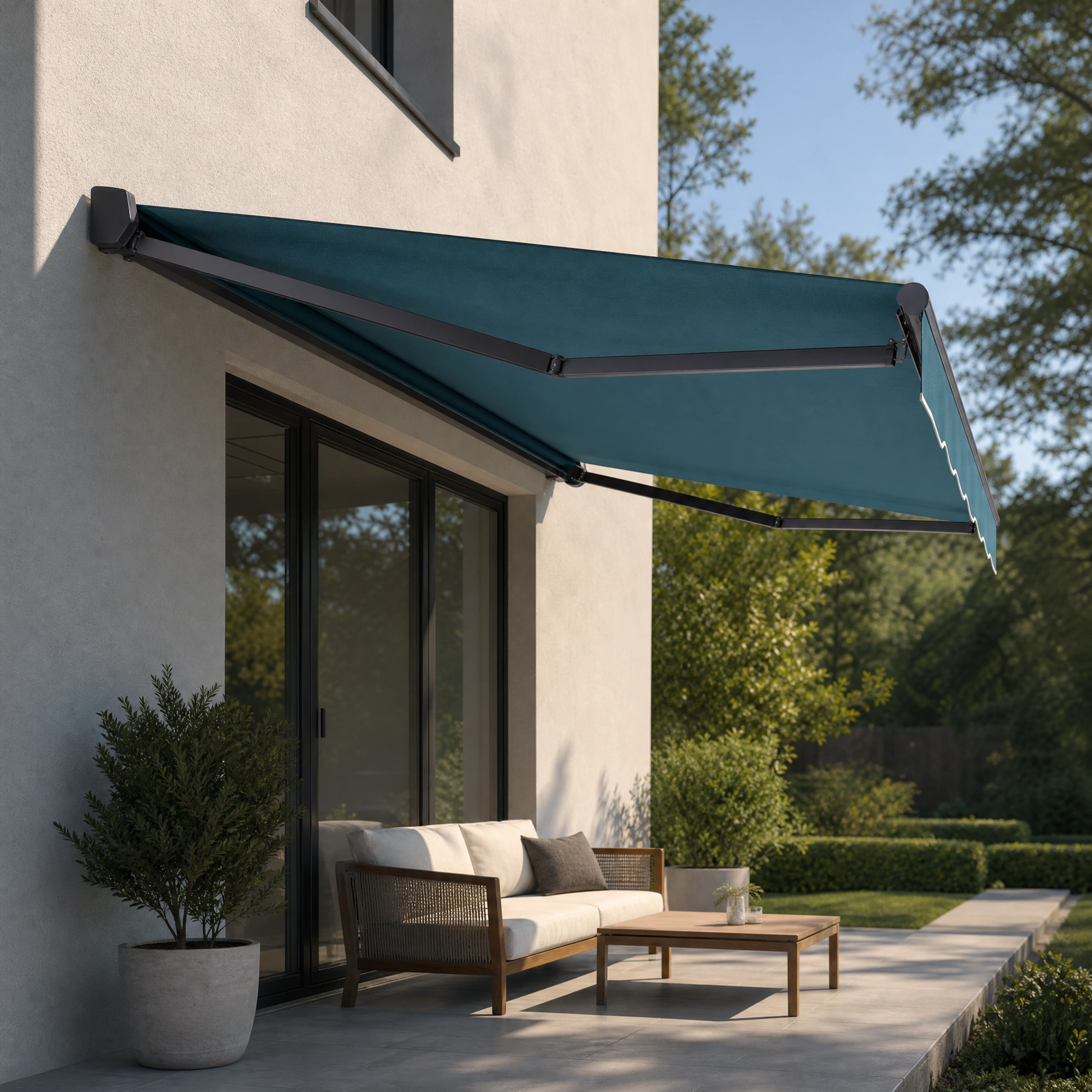 Retractable Awnings in an outdoor setting